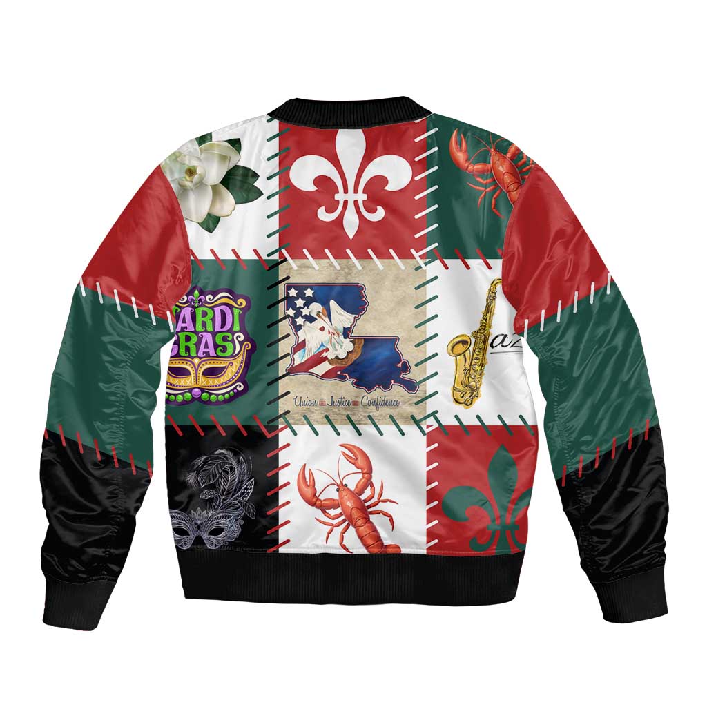 Louisiana Famous Things Christmas Bomber Jacket Xmas Holiday Patterns - Wonder Print Shop