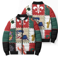 Louisiana Famous Things Christmas Bomber Puffer Jacket Xmas Holiday Patterns - Wonder Print Shop