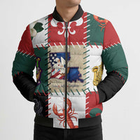 Louisiana Famous Things Christmas Bomber Puffer Jacket Xmas Holiday Patterns - Wonder Print Shop