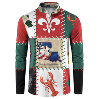 Louisiana Famous Things Christmas Button Sweatshirt Xmas Holiday Patterns - Wonder Print Shop