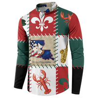 Louisiana Famous Things Christmas Button Sweatshirt Xmas Holiday Patterns - Wonder Print Shop