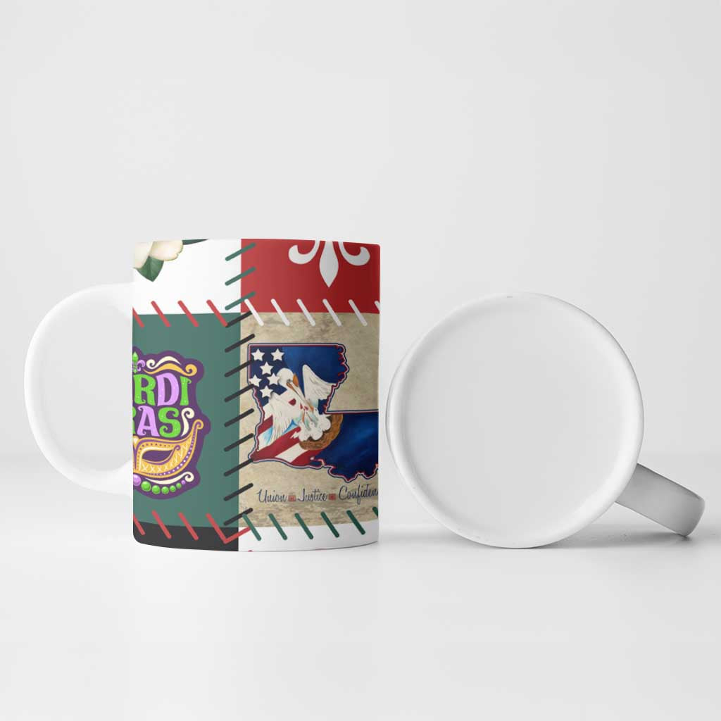 Louisiana Famous Things Christmas Ceramic Mug Xmas Holiday Patterns - Wonder Print Shop