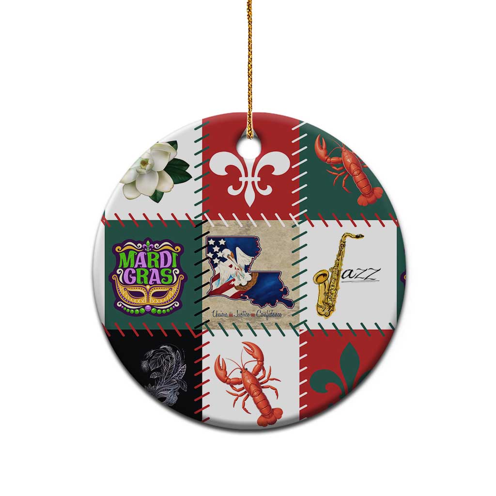 Louisiana Famous Things Christmas Ceramic Ornament Xmas Holiday Patterns - Wonder Print Shop