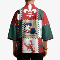 Louisiana Famous Things Christmas Kimono Xmas Holiday Patterns - Wonder Print Shop