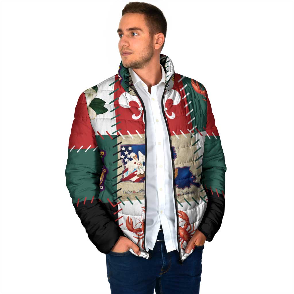 Louisiana Famous Things Christmas Padded Jacket Xmas Holiday Patterns - Wonder Print Shop