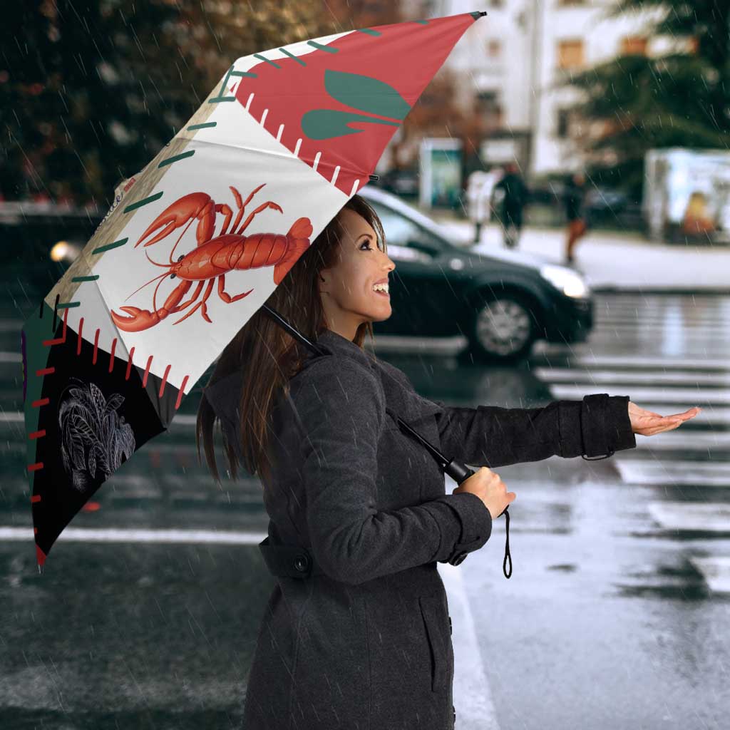 Louisiana Famous Things Christmas Umbrella Xmas Holiday Patterns - Wonder Print Shop