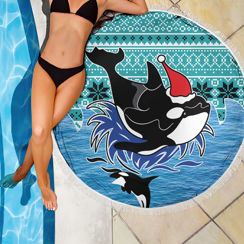 Love Oracle Whale Christmas Beach Blanket Xmas Holiday Patterns - Wonder Print Shop