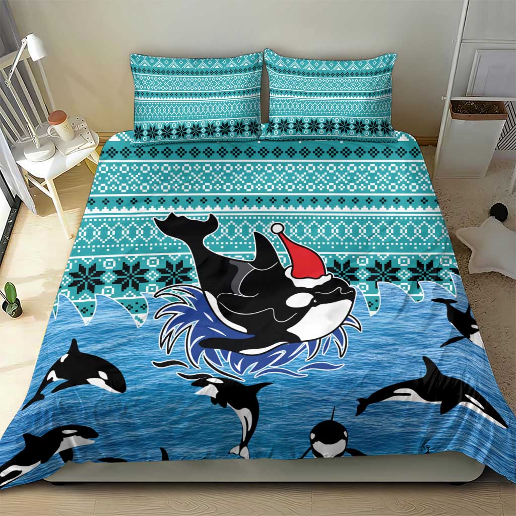 Love Oracle Whale Christmas Bedding Set Xmas Holiday Patterns - Wonder Print Shop