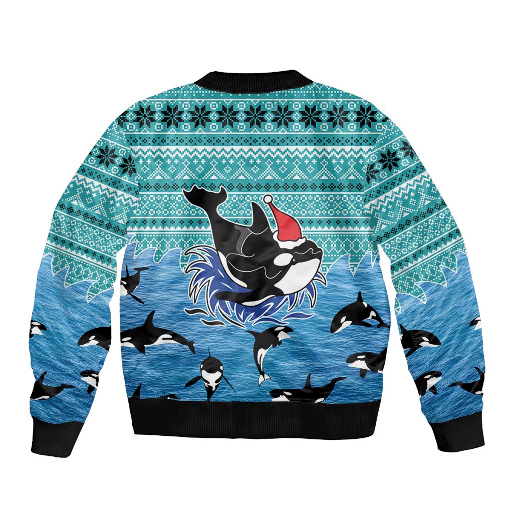 Love Oracle Whale Christmas Bomber Jacket Xmas Holiday Patterns - Wonder Print Shop