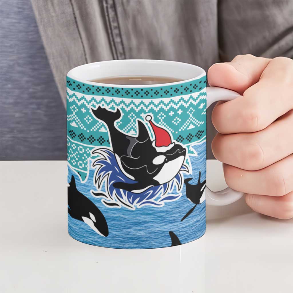 Love Oracle Whale Christmas Ceramic Mug Xmas Holiday Patterns - Wonder Print Shop