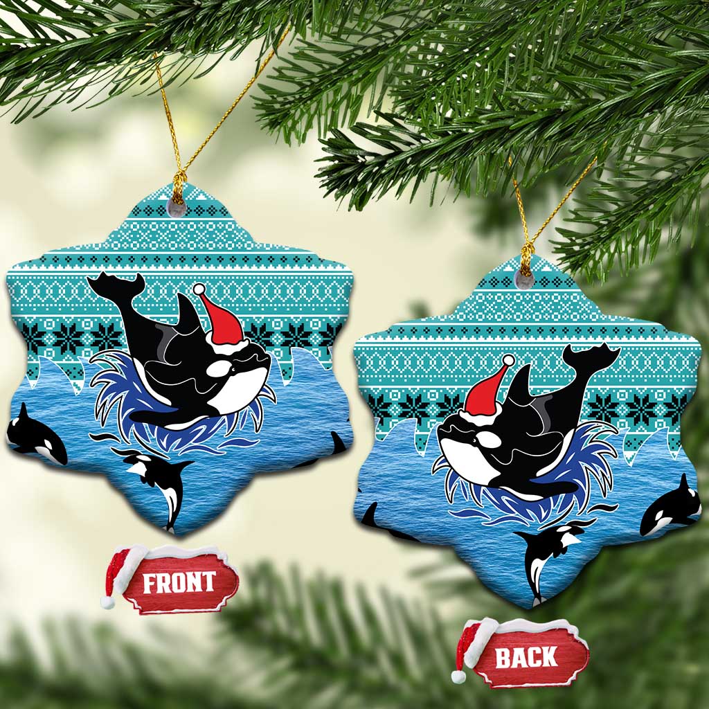 Love Oracle Whale Christmas Ceramic Ornament Xmas Holiday Patterns - Wonder Print Shop