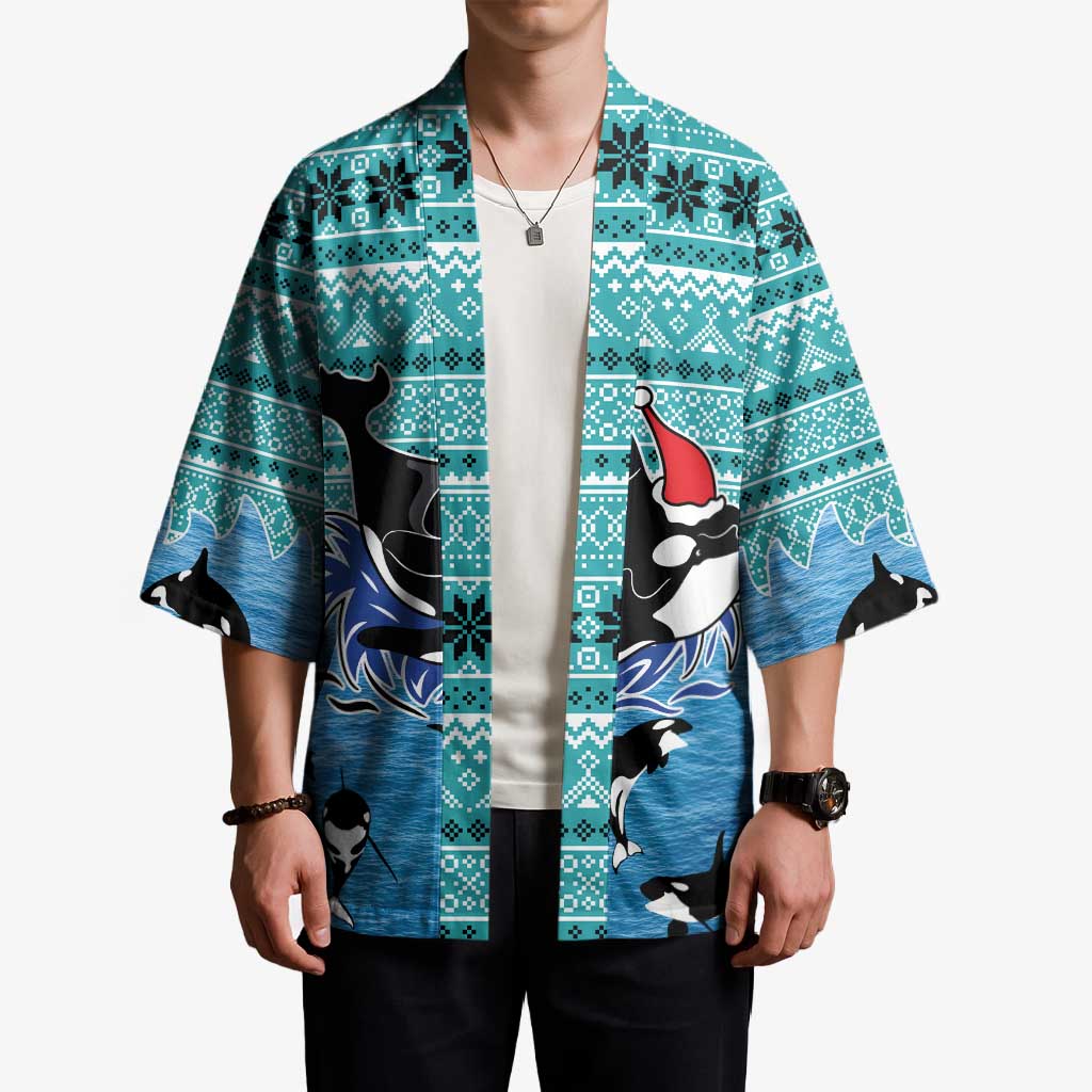 Love Oracle Whale Christmas Kimono Xmas Holiday Patterns - Wonder Print Shop