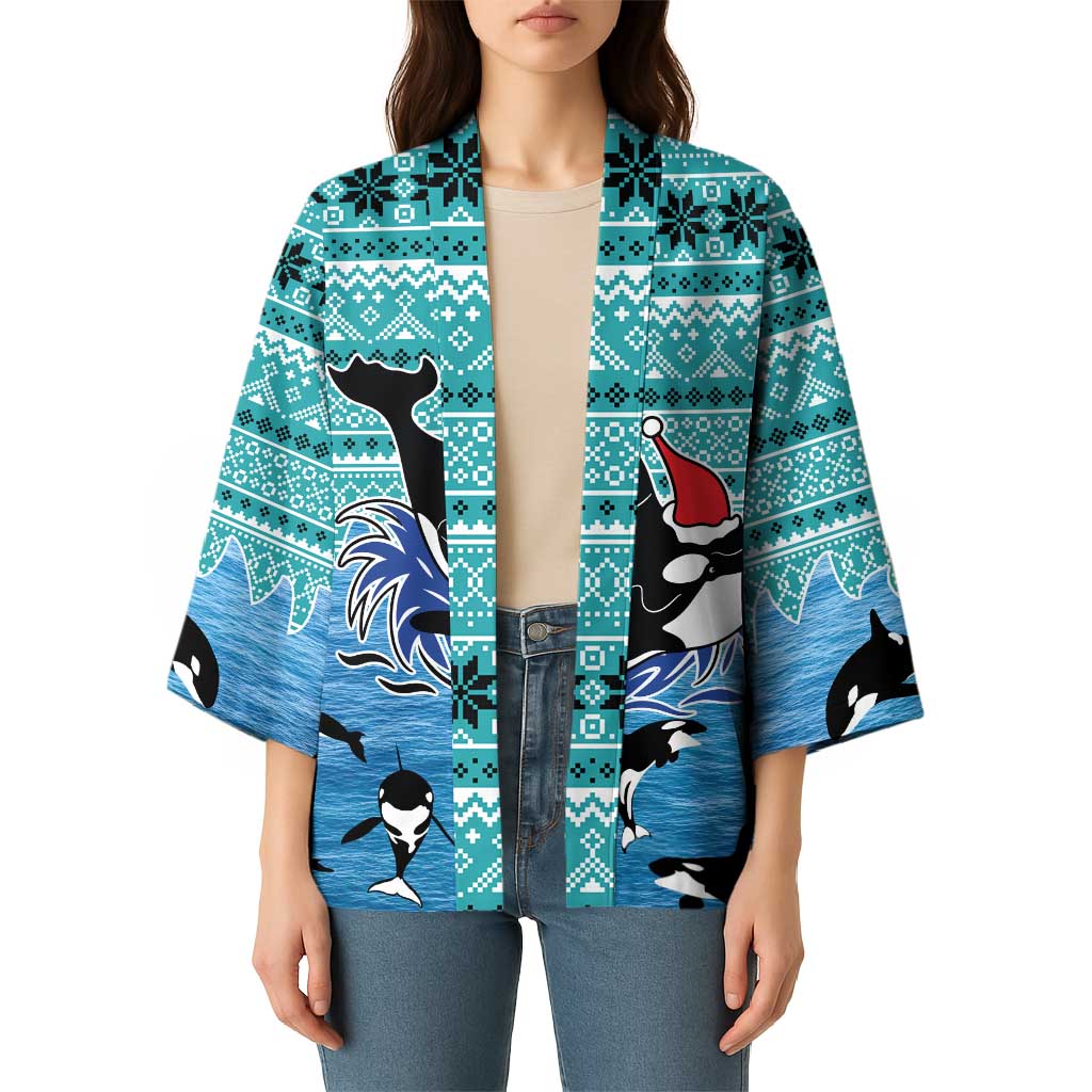 Love Oracle Whale Christmas Kimono Xmas Holiday Patterns - Wonder Print Shop