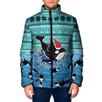 Love Oracle Whale Christmas Padded Jacket Xmas Holiday Patterns - Wonder Print Shop