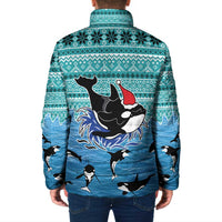 Love Oracle Whale Christmas Padded Jacket Xmas Holiday Patterns - Wonder Print Shop