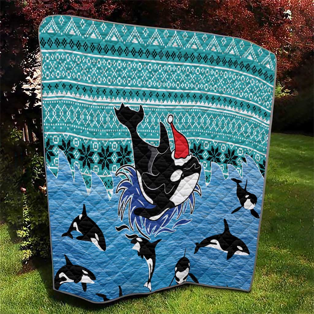 Love Oracle Whale Christmas Quilt Xmas Holiday Patterns - Wonder Print Shop