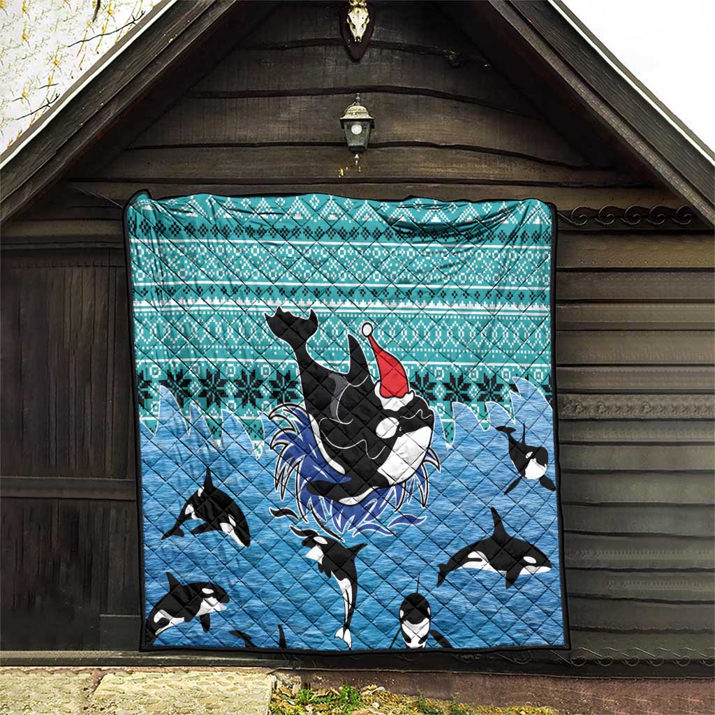 Love Oracle Whale Christmas Quilt Xmas Holiday Patterns - Wonder Print Shop