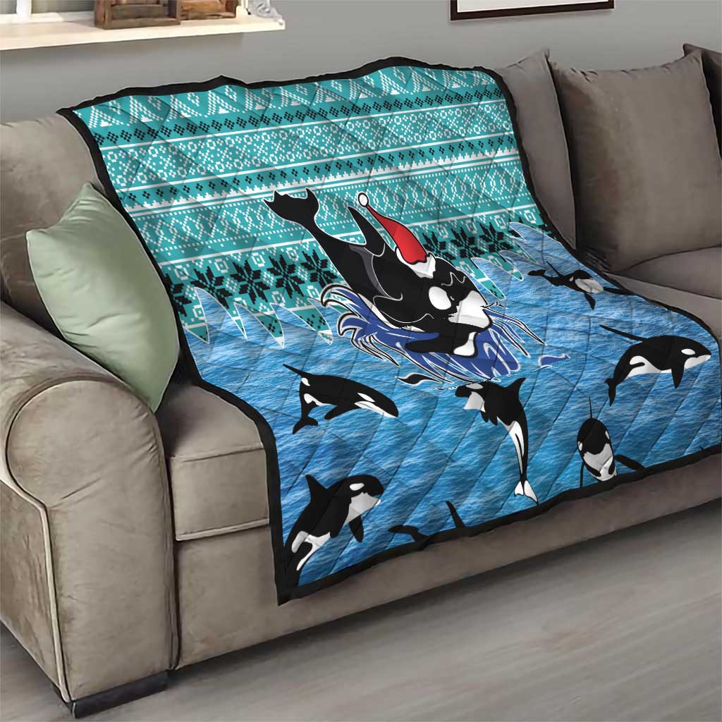 Love Oracle Whale Christmas Quilt Xmas Holiday Patterns - Wonder Print Shop