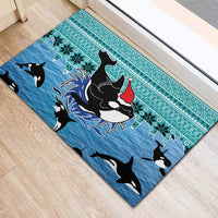 Love Oracle Whale Christmas Rubber Doormat Xmas Holiday Patterns - Wonder Print Shop