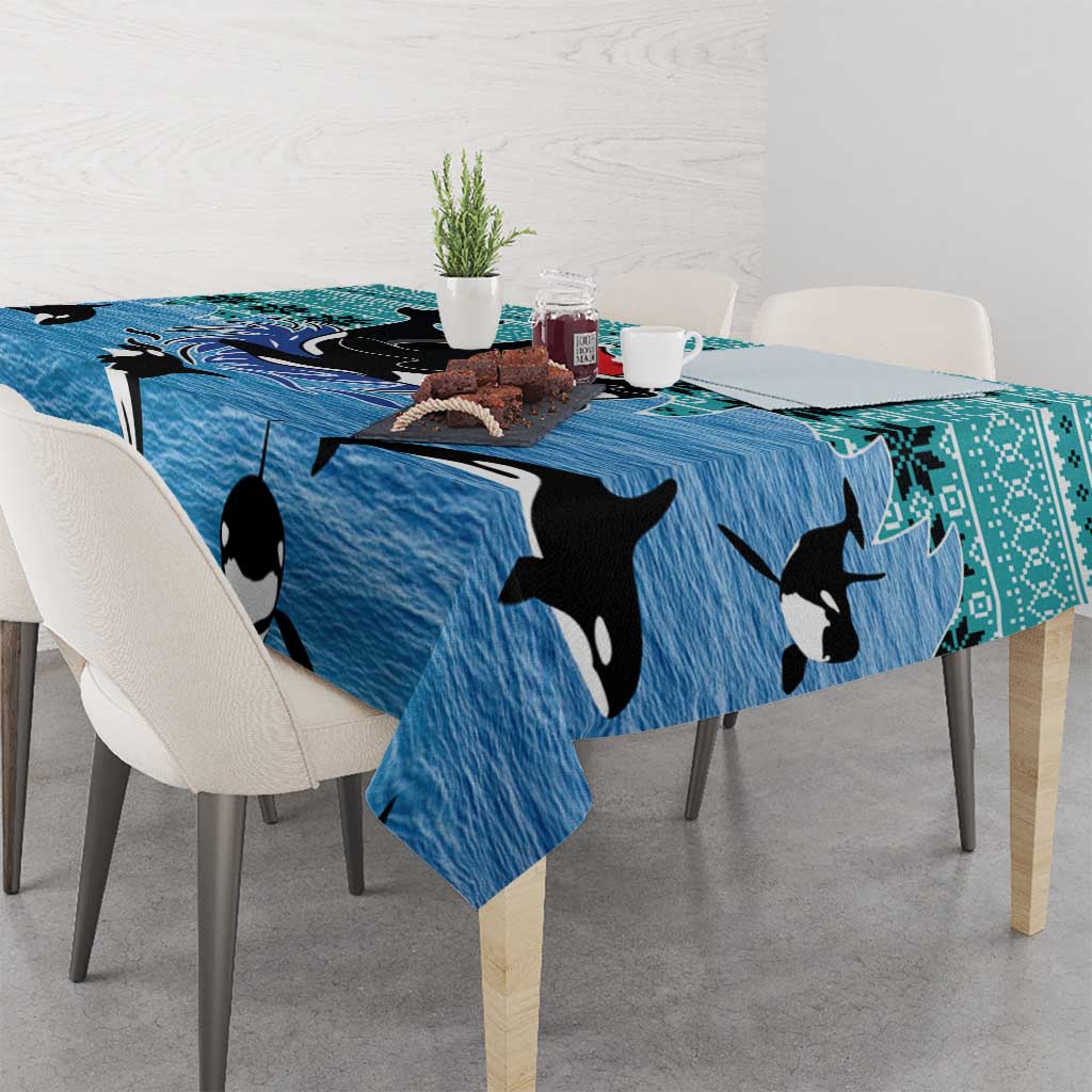 Love Oracle Whale Christmas Tablecloth Xmas Holiday Patterns - Wonder Print Shop