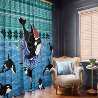 Love Oracle Whale Christmas Window Curtain Xmas Holiday Patterns - Wonder Print Shop