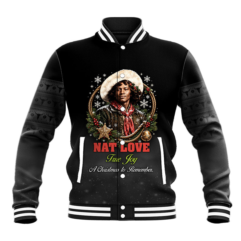 Nat Love Wild West Christmas Baseball Jacket African American Cowboy Holiday Portrait Art