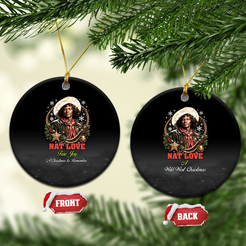 Nat Love Wild West Christmas Ceramic Ornament African American Cowboy Holiday Portrait Art