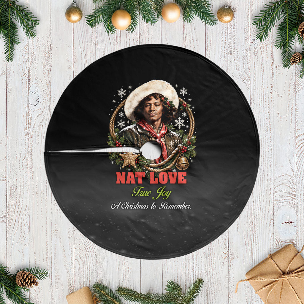 Nat Love Wild West Christmas Tree Skirt African American Cowboy Holiday Portrait Art