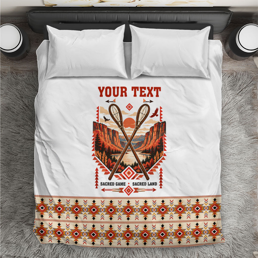 Personalized Chahta Yakni Stickball Heritage Bedding Set Native American Tribal Landscape Graphic Art
