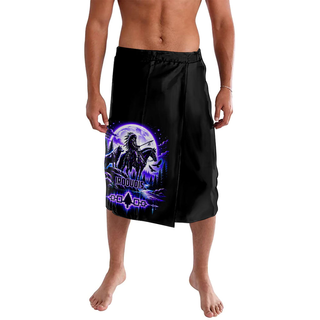 Iroquois Native American Warrior Lavalava Neon Spiritual Tribal Art With Wolf And Moon