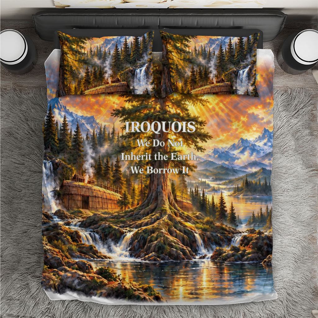 Iroquois We Do Not Inherit The Earth Bedding Set Native American Nature Art With Wildlife