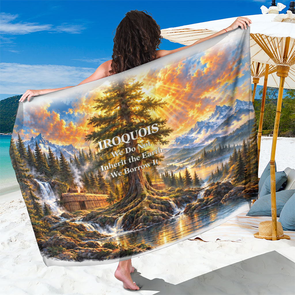 Iroquois We Do Not Inherit The Earth Sarong Native American Nature Art With Wildlife