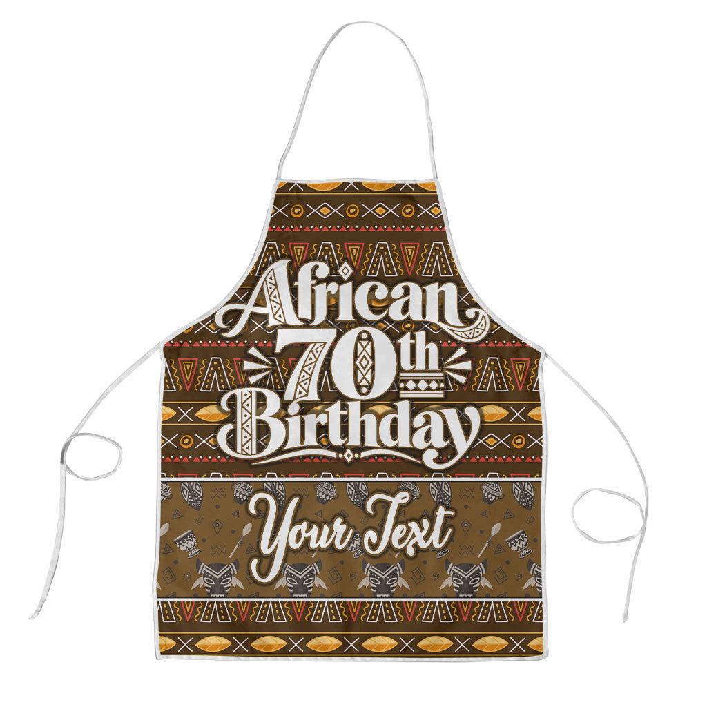 Personalized African 70th Birthday Apron Tribal Pattern Mudcloth Heritage Art