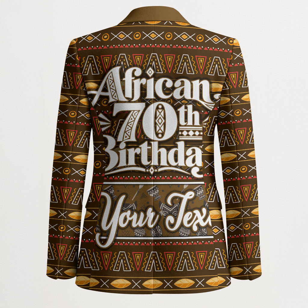 Personalized African 70th Birthday Blazer Tribal Pattern Mudcloth Heritage Art