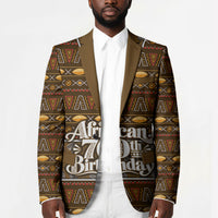 Personalized African 70th Birthday Blazer Tribal Pattern Mudcloth Heritage Art