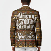 Personalized African 70th Birthday Blazer Tribal Pattern Mudcloth Heritage Art