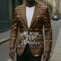 Personalized African 70th Birthday Blazer Tribal Pattern Mudcloth Heritage Art