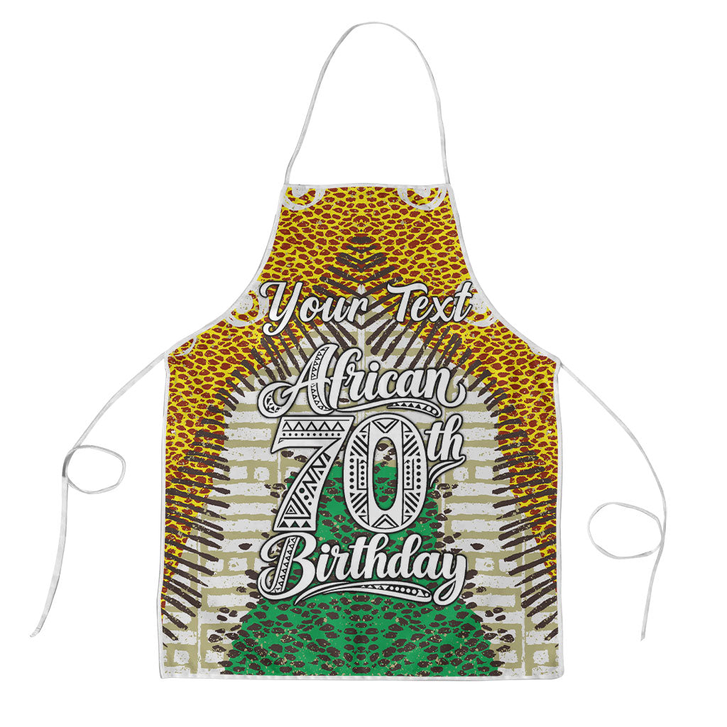 Personalized African 70th Birthday Apron Tribal Animal Print Heritage Pattern