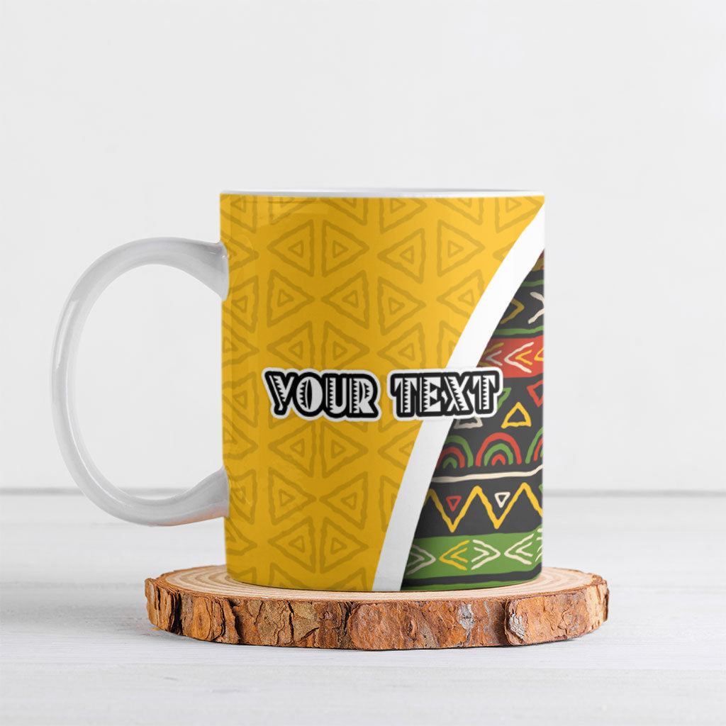 Personalized African 75th Birthday Ceramic Mug Colorful Tribal Geometric Heritage Pattern