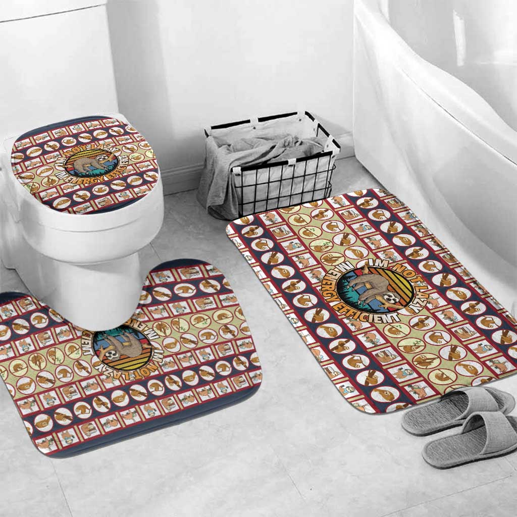 Sloth I'm Not Lazy I'm Energy Efficient Christmas Bathroom Set Xmas Holiday Patterns - Wonder Print Shop