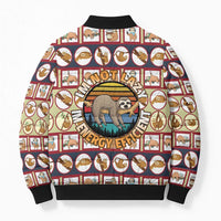 Sloth I'm Not Lazy I'm Energy Efficient Christmas Bomber Puffer Jacket Xmas Holiday Patterns - Wonder Print Shop