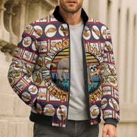 Sloth I'm Not Lazy I'm Energy Efficient Christmas Bomber Puffer Jacket Xmas Holiday Patterns - Wonder Print Shop