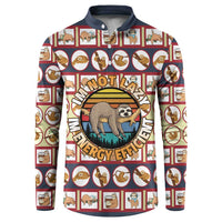 Sloth I'm Not Lazy I'm Energy Efficient Christmas Button Sweatshirt Xmas Holiday Patterns - Wonder Print Shop