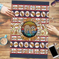 Sloth I'm Not Lazy I'm Energy Efficient Christmas Puzzle Xmas Holiday Patterns - Wonder Print Shop