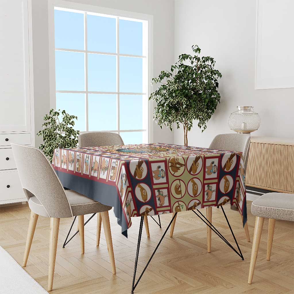 Sloth I'm Not Lazy I'm Energy Efficient Christmas Tablecloth Xmas Holiday Patterns - Wonder Print Shop