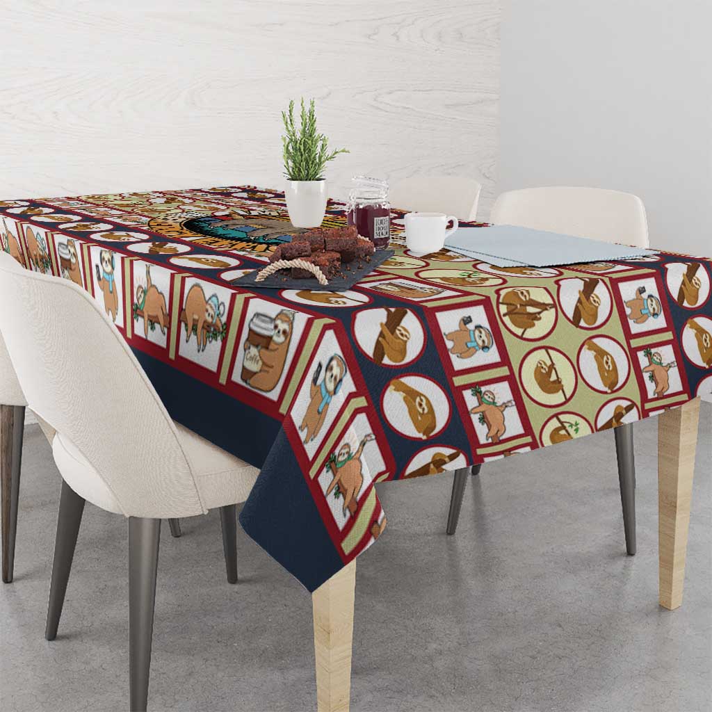 Sloth I'm Not Lazy I'm Energy Efficient Christmas Tablecloth Xmas Holiday Patterns - Wonder Print Shop