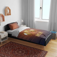 Aker Bedding Set Ancient Egyptian Sunset Gradient, Twin Lion Guardians, and Solar Disc - Wonder Print Shop