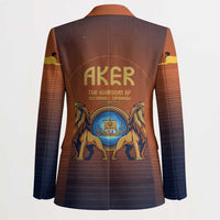 Aker Blazer Ancient Egyptian Sunset Gradient, Twin Lion Guardians, and Solar Disc - Wonder Print Shop
