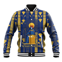 Amun Baseball Jacket Ancient Egyptian Hieroglyphic, Pharaoh and Scarab - Wonder Print Shop