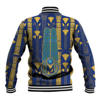 Amun Baseball Jacket Ancient Egyptian Hieroglyphic, Pharaoh and Scarab - Wonder Print Shop